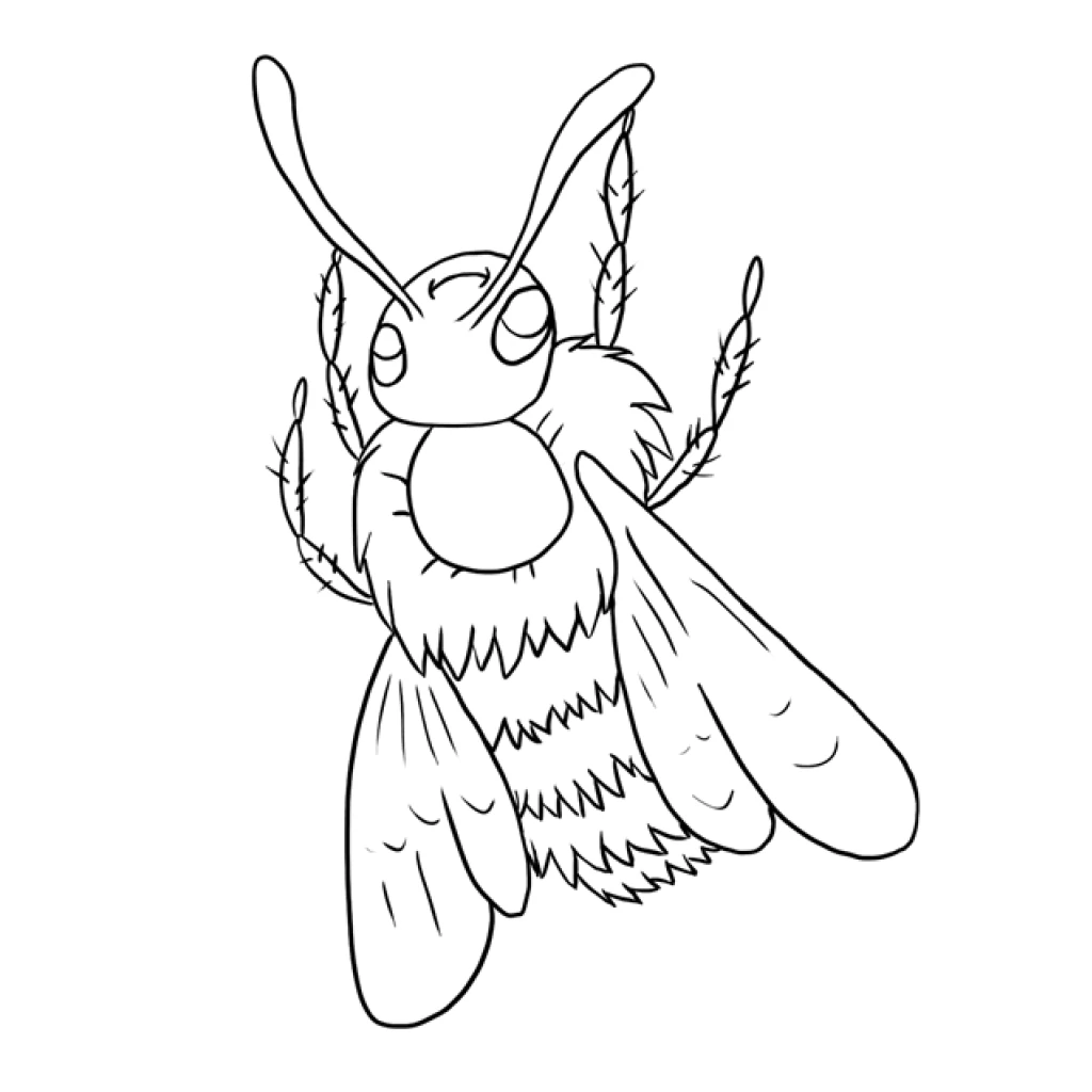 Bee coloring page to print for free