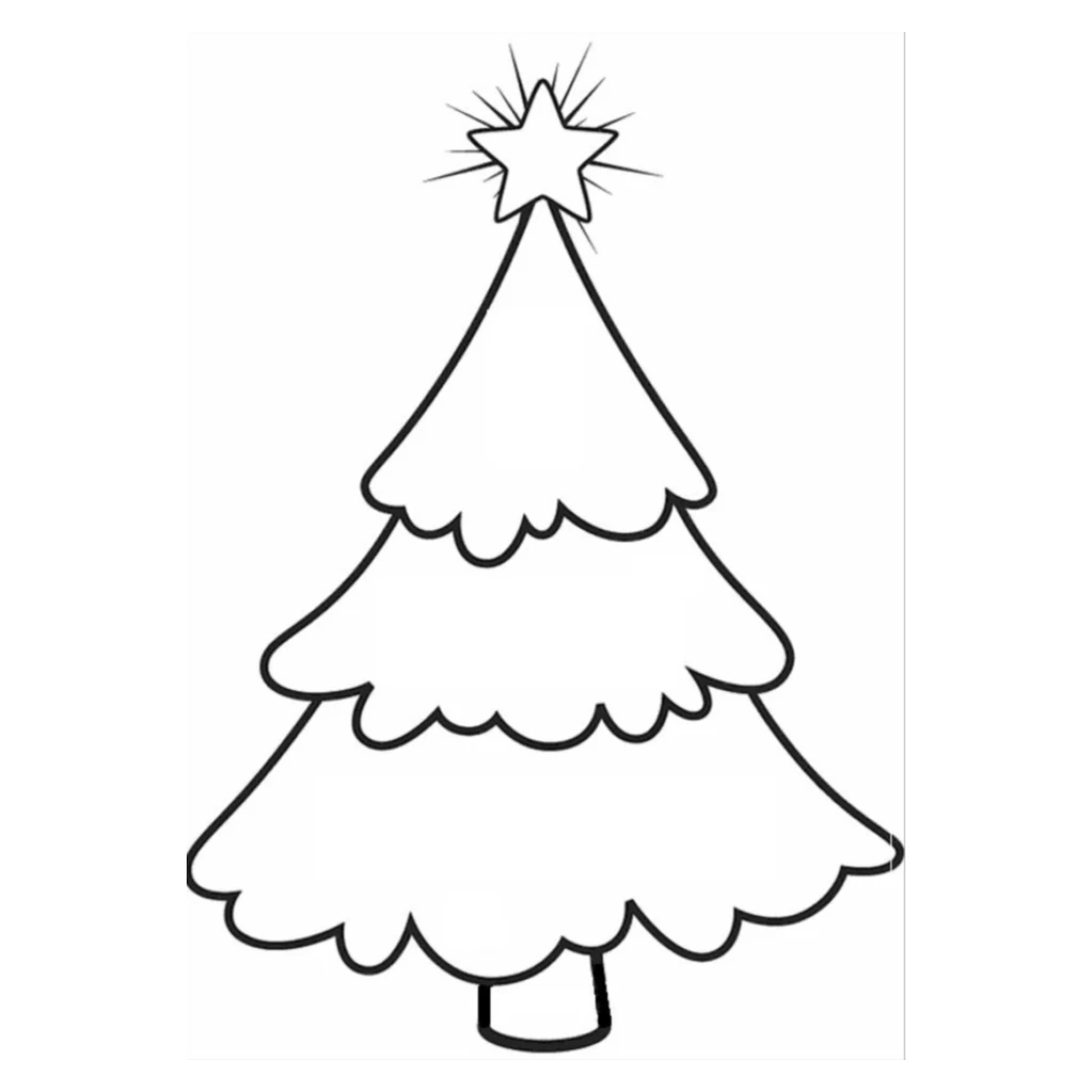 Christmas Tree coloring page to print for free