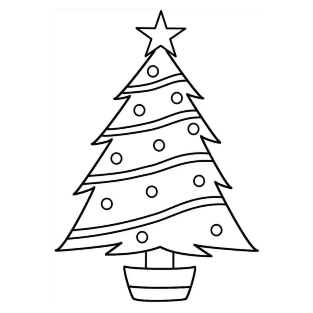 Christmas Tree coloring page to print for free