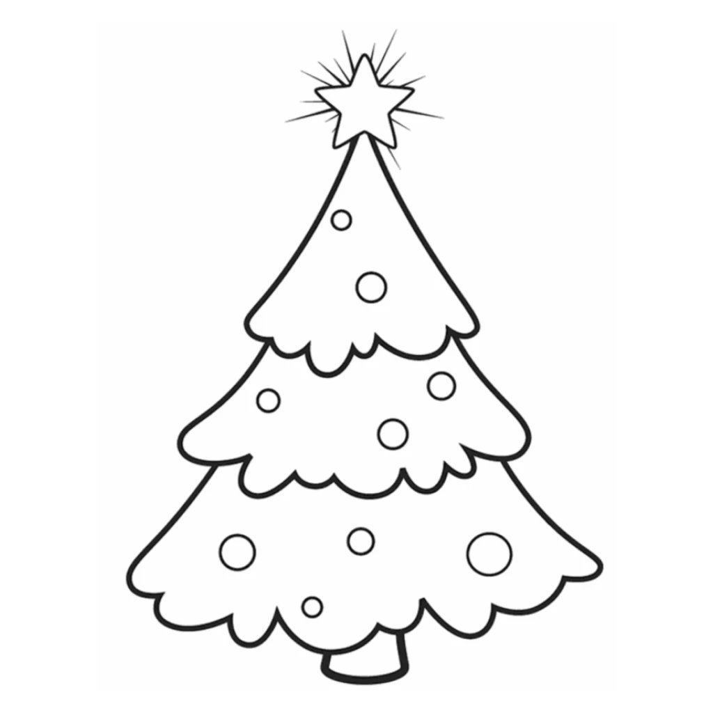 Christmas Tree coloring page to print for free