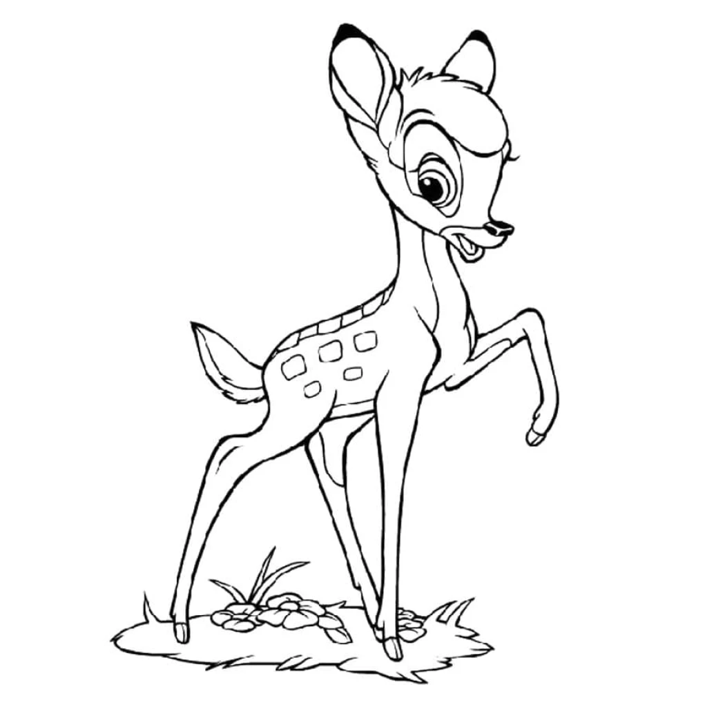 Desenho de Cervo Bambi para colorir e imprimir grátis