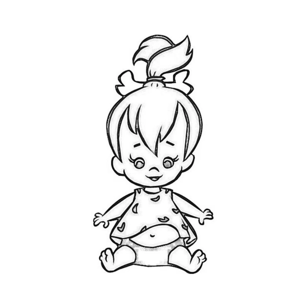 Dibujo de Bebé Flintstones Feliz para colorear e imprimir gratis
