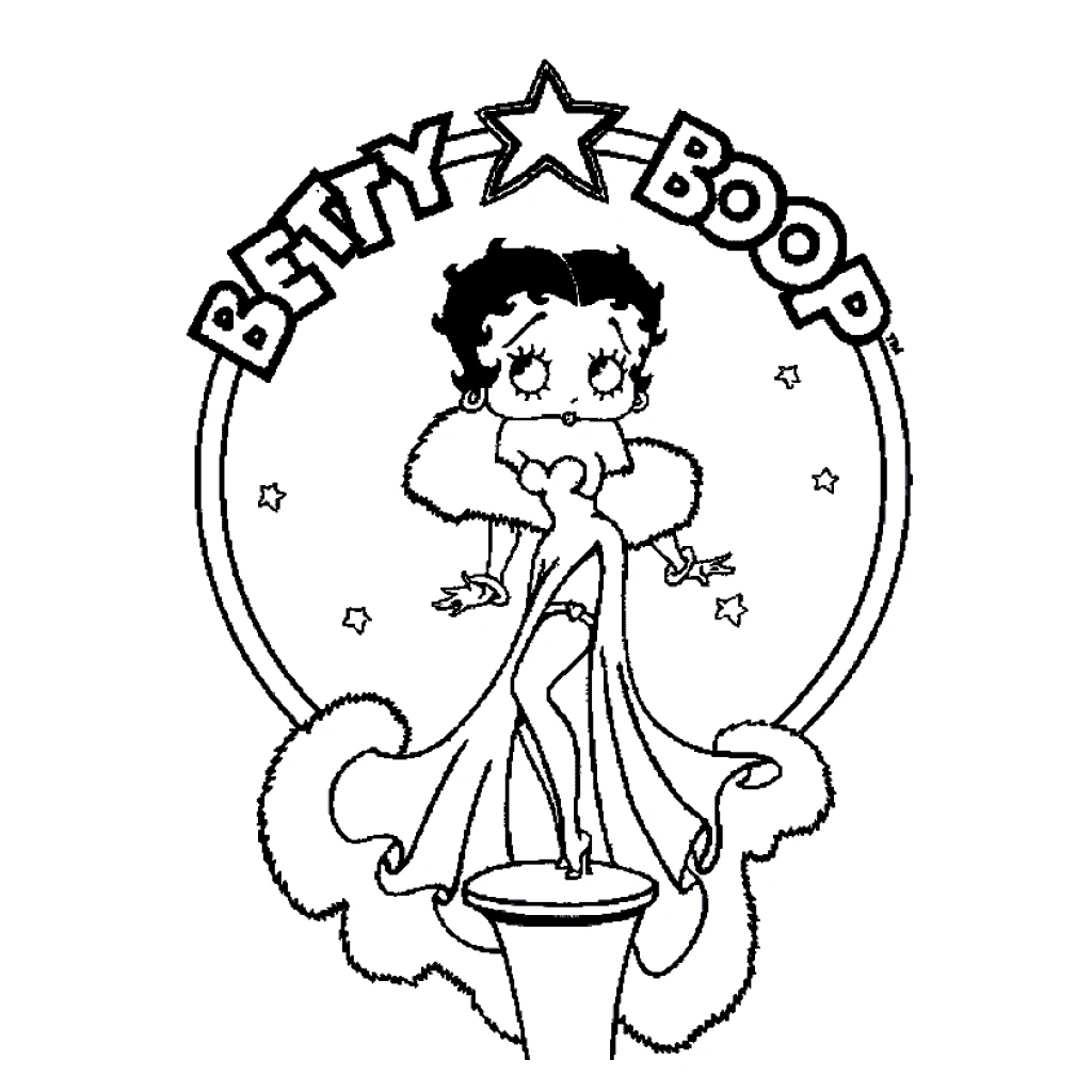Desenho de Betty Boop para colorir e imprimir grátis