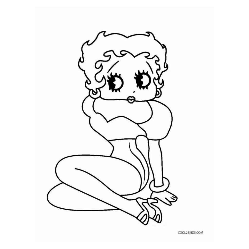 Betty Boop coloring page to print for free