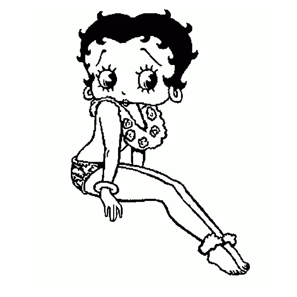 Betty Boop coloring page to print for free