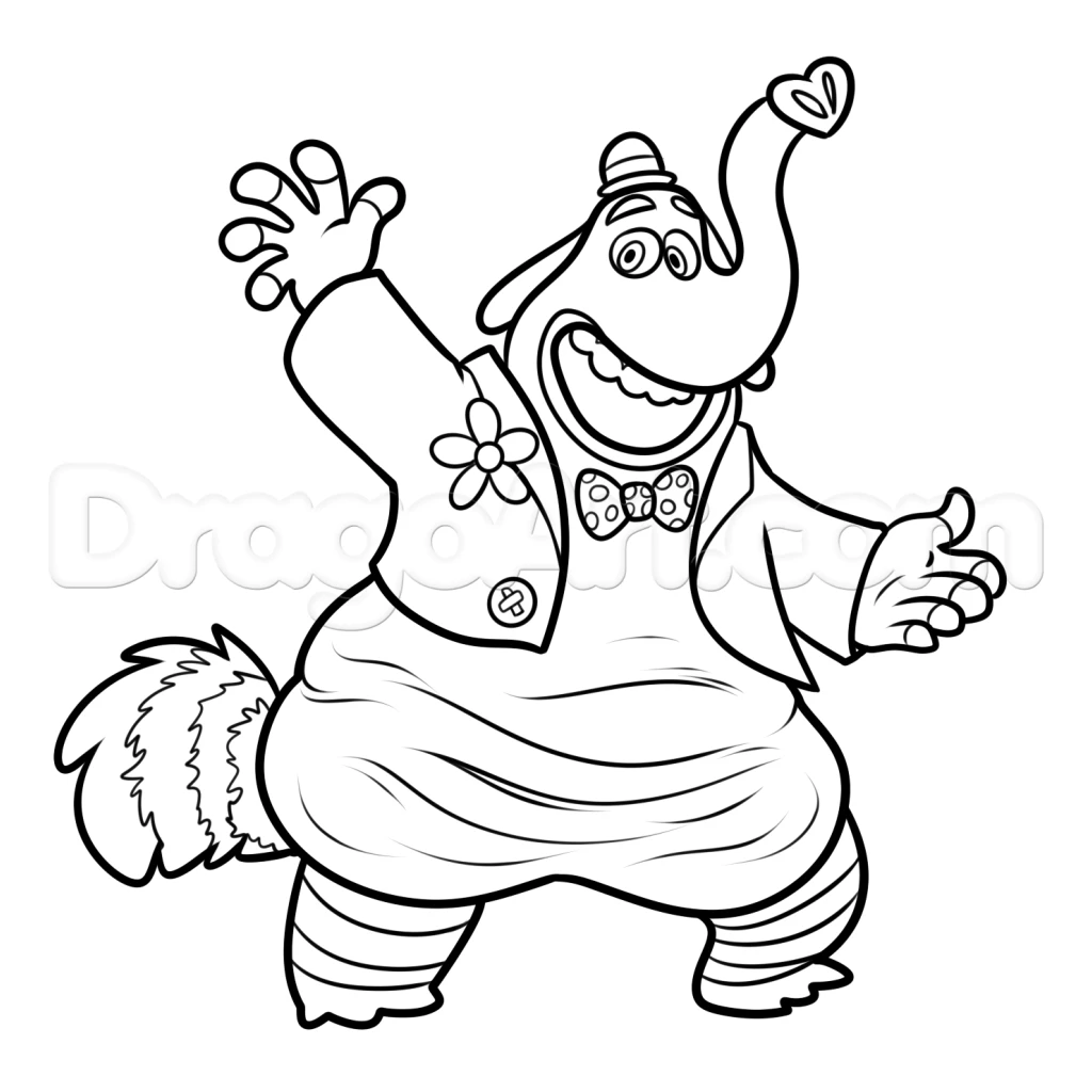 Dibujo de Bing Bong feliz para colorear e imprimir gratis