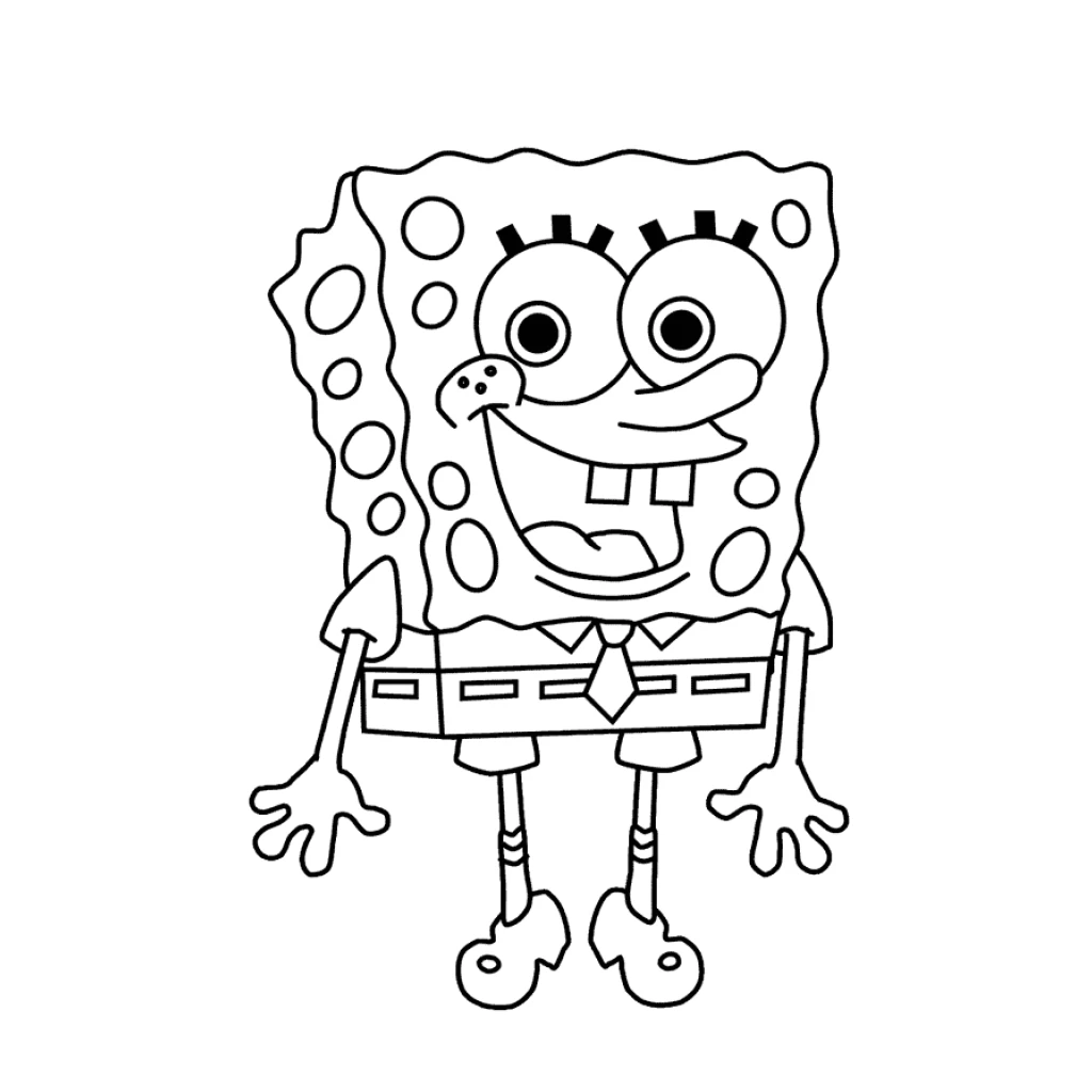 Dibujo de Bob Esponja Alegre para colorear e imprimir gratis