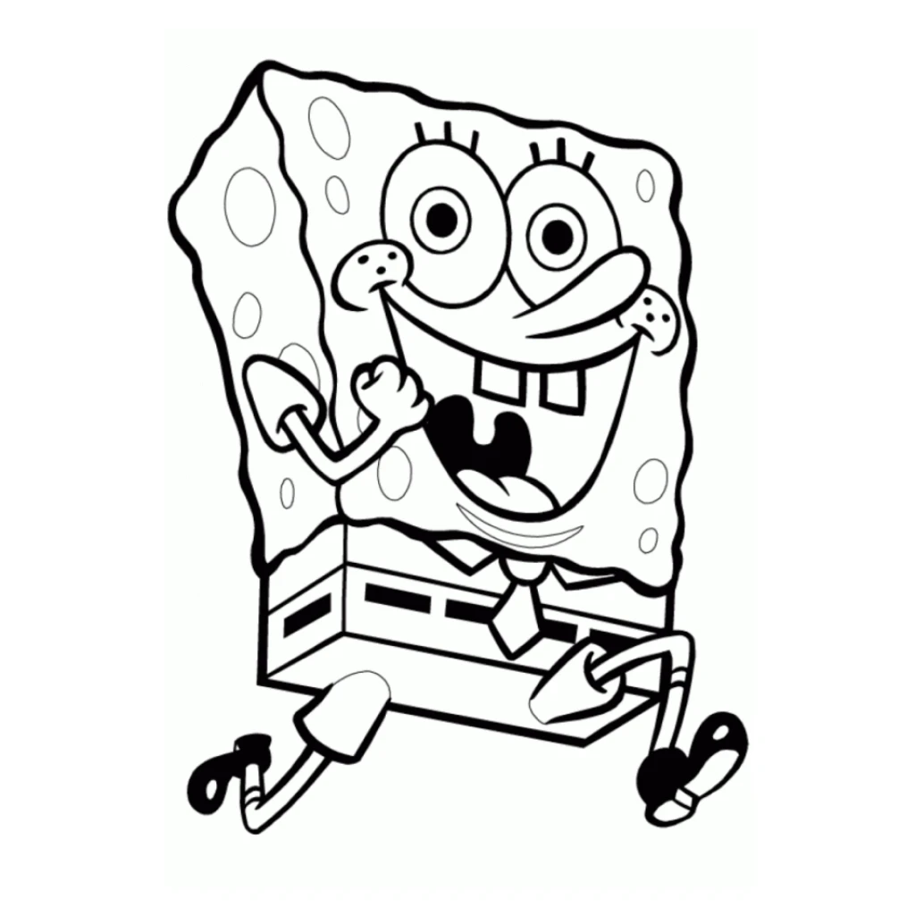 Dibujo de Bob Esponja corriendo para colorear e imprimir gratis