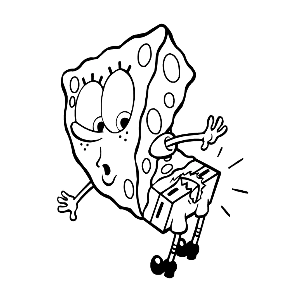 Spongebob coloring page to print for free