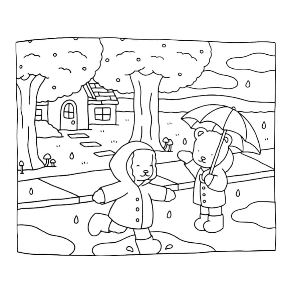 Bobbie goods In The Rain coloring page to print for free