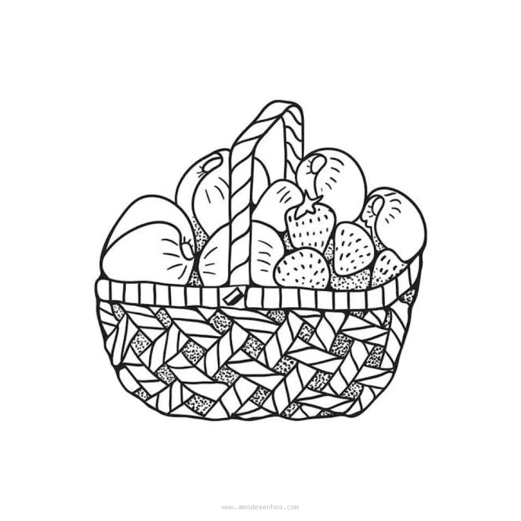 Desenho de Cesta De Frutas para colorir e imprimir grátis