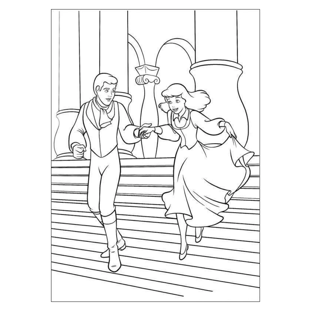 Dibujo de Príncipe Y Princesa En Aventura para colorear e imprimir gratis