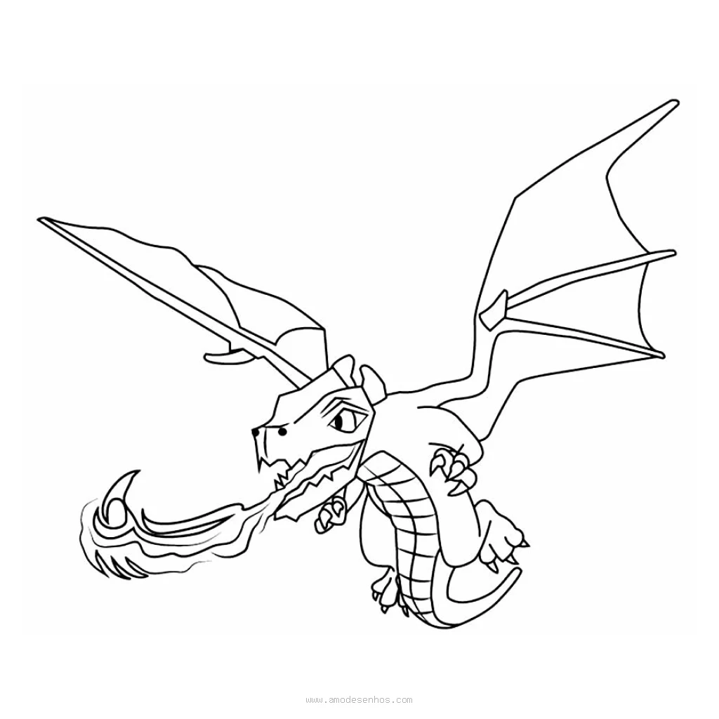 Desenho de Dragão Fantástico para colorir e imprimir grátis