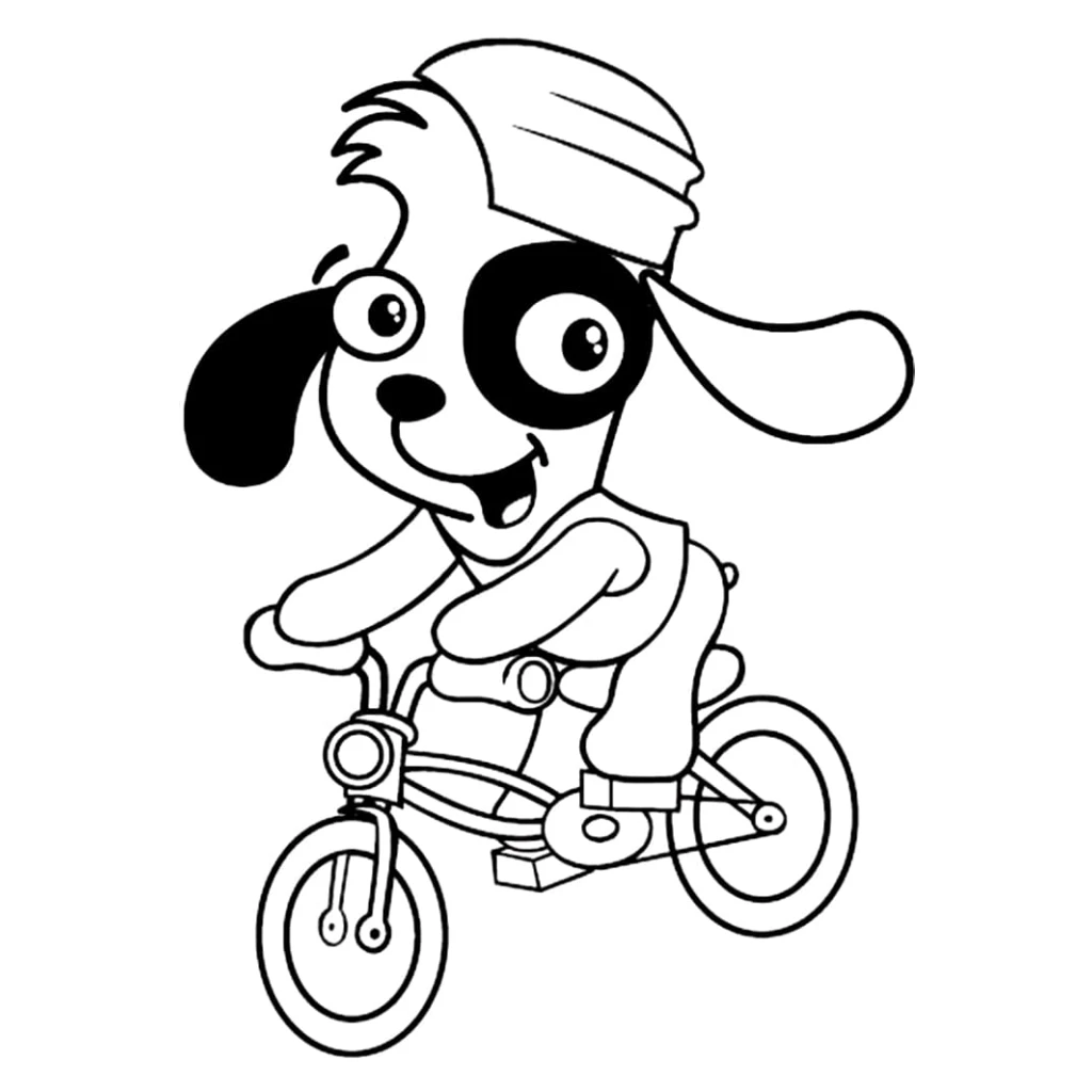 Dibujo de Perro Montando En Bicicleta para colorear e imprimir gratis