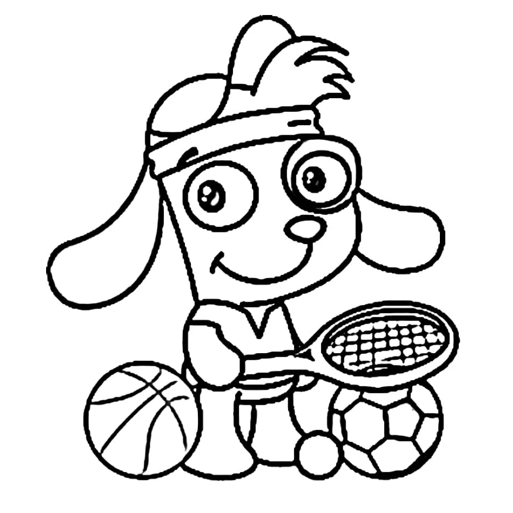 Dibujo de Doki Jugando Tenis para colorear e imprimir gratis