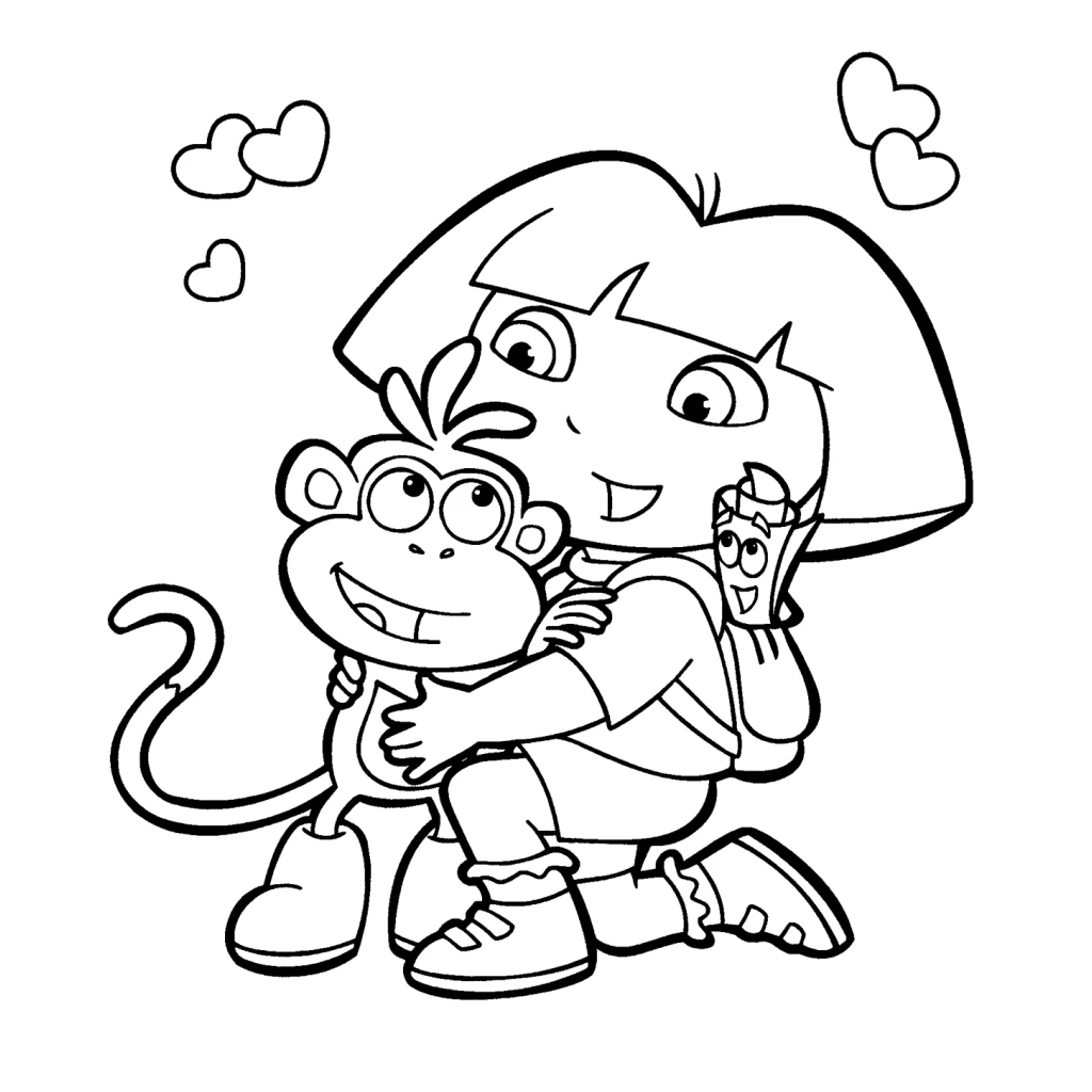 Desenho de Dora E Seu Macaco para colorir e imprimir grátis