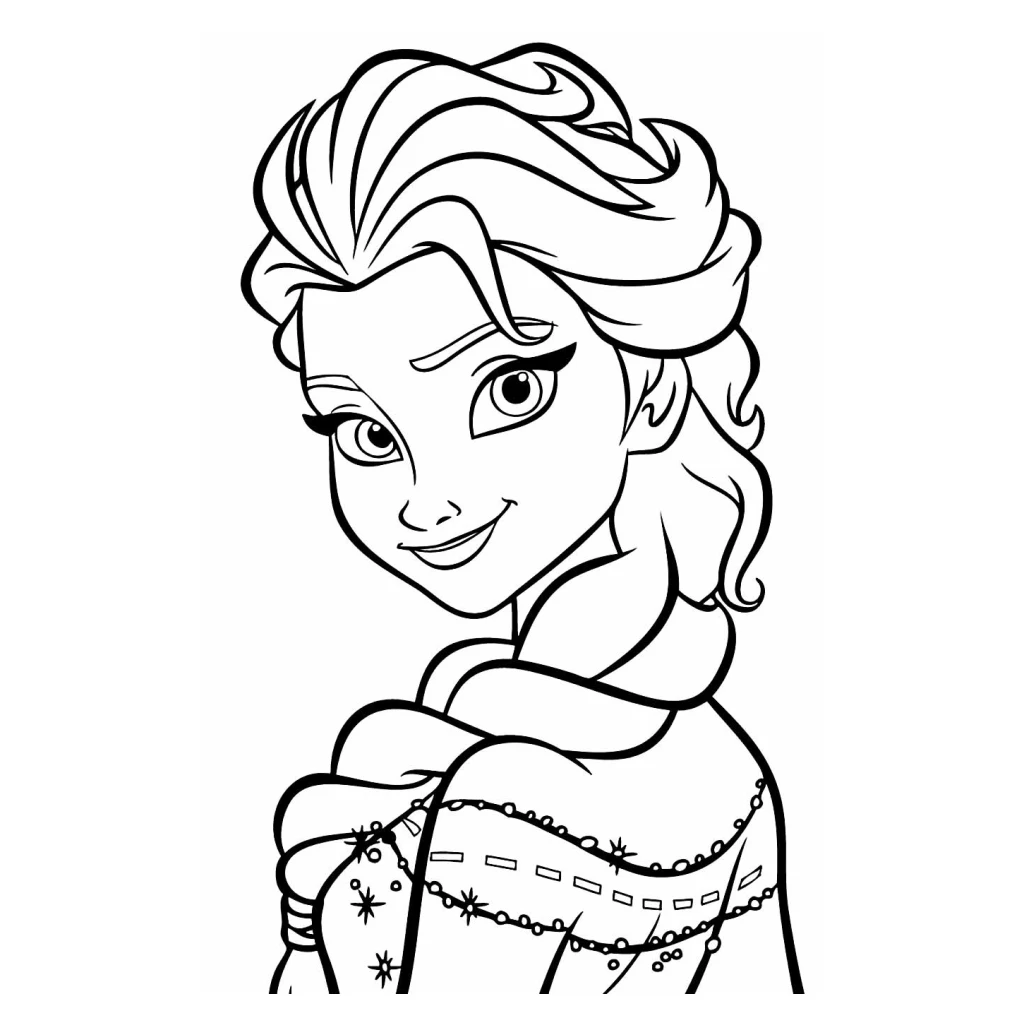 Elsa from the Frozen drawing coloring page to print for free