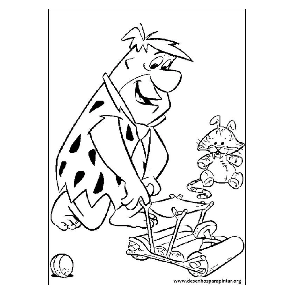 Desenho de Fred Flintstone para colorir e imprimir grátis