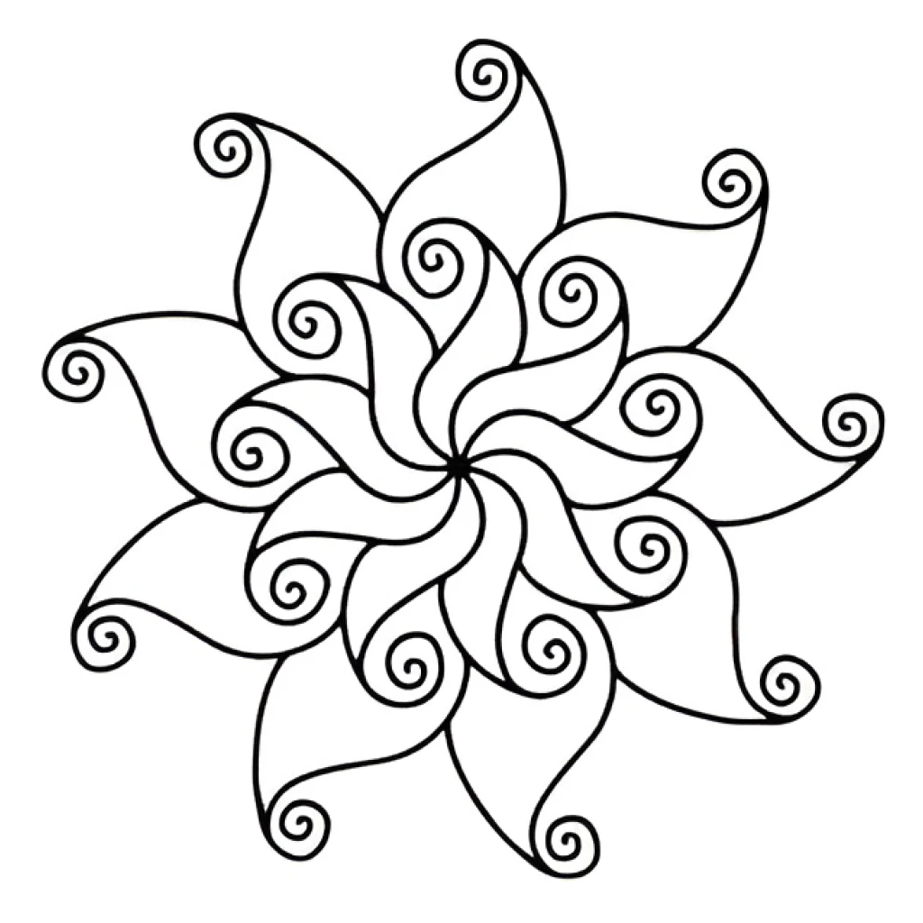 Dibujo de Flor Espiral para colorear e imprimir gratis