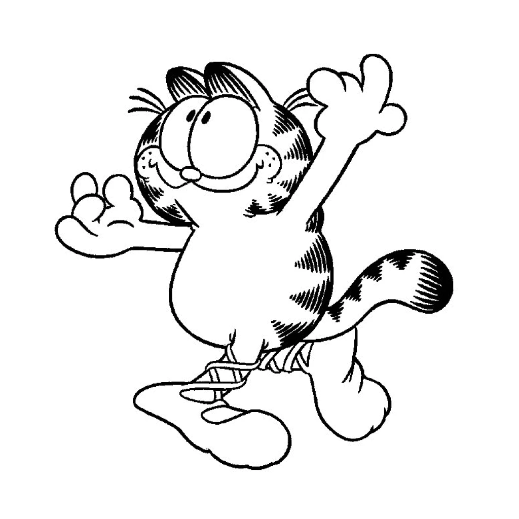 Dibujo de Garfield Alegre para colorear e imprimir gratis