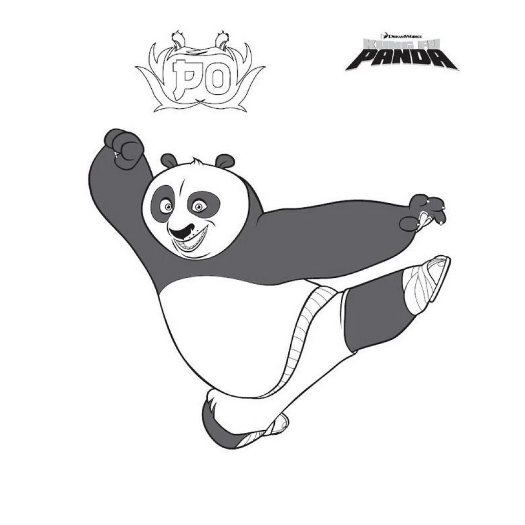 Desenho de Panda Po para colorir e imprimir grátis