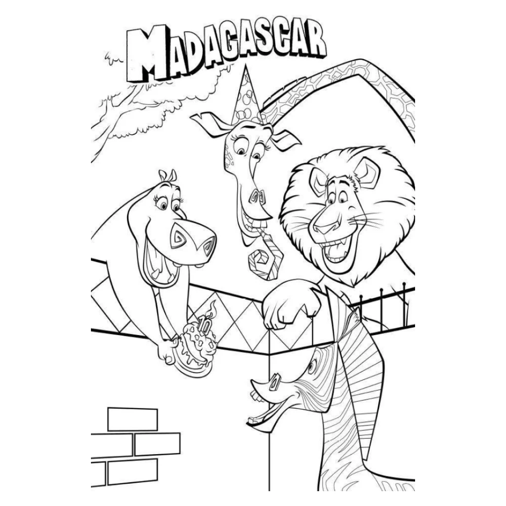 Dibujo de Madagascar para colorear e imprimir gratis