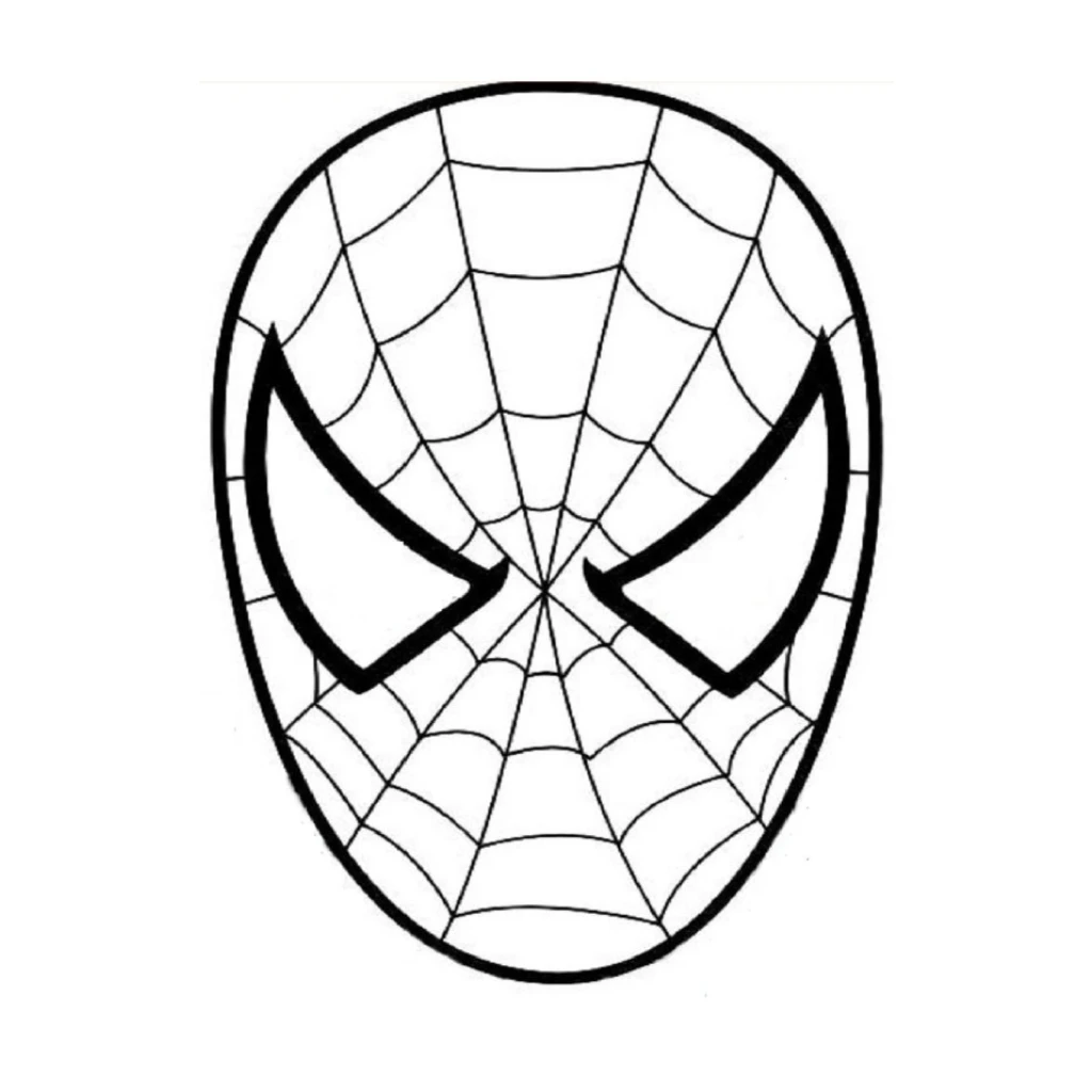 Desenho de Máscara do Homem-Aranha para colorir e imprimir grátis