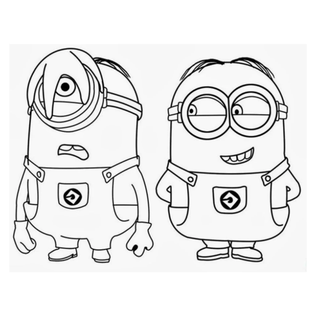 Minions coloring page to print for free