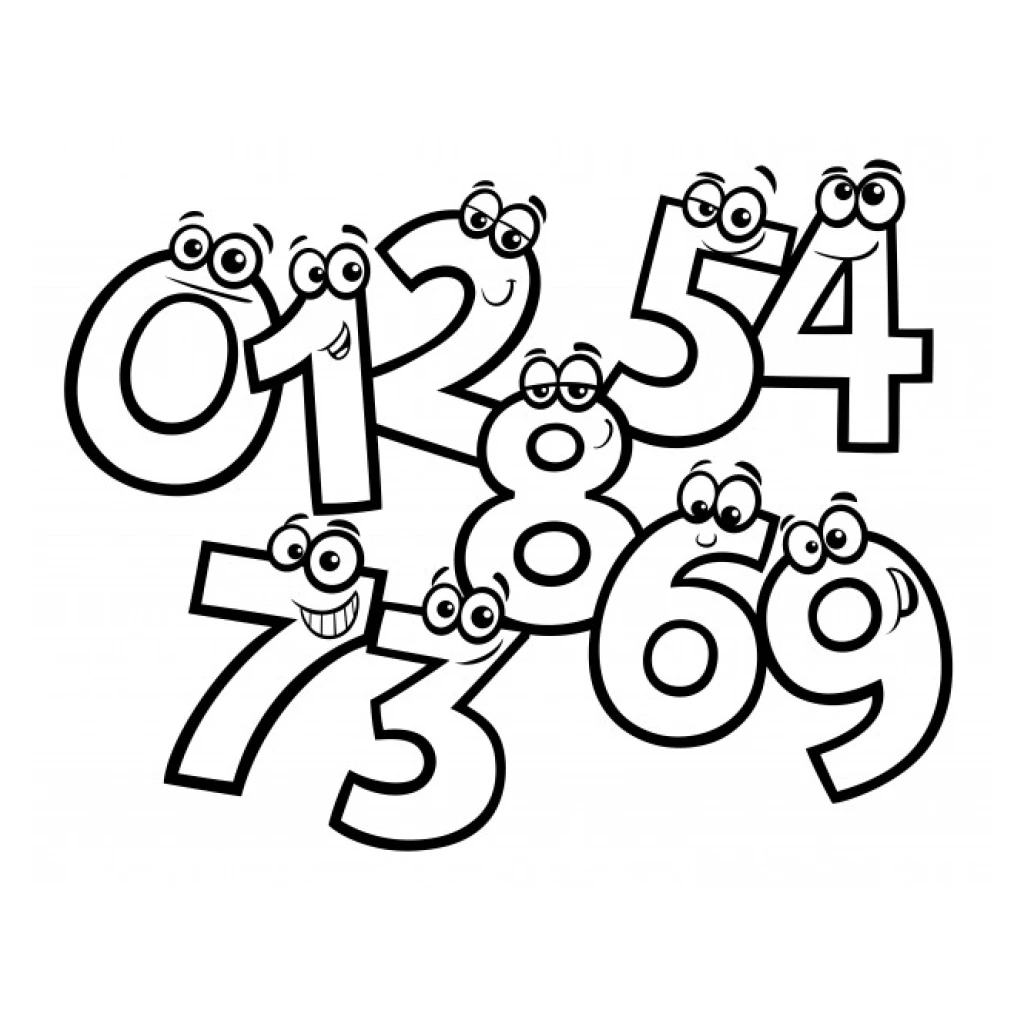 Desenho de Números Divertidos para colorir e imprimir grátis