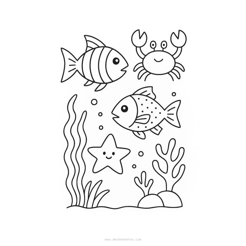 Dibujo de Peces Y Vida Marina para colorear e imprimir gratis