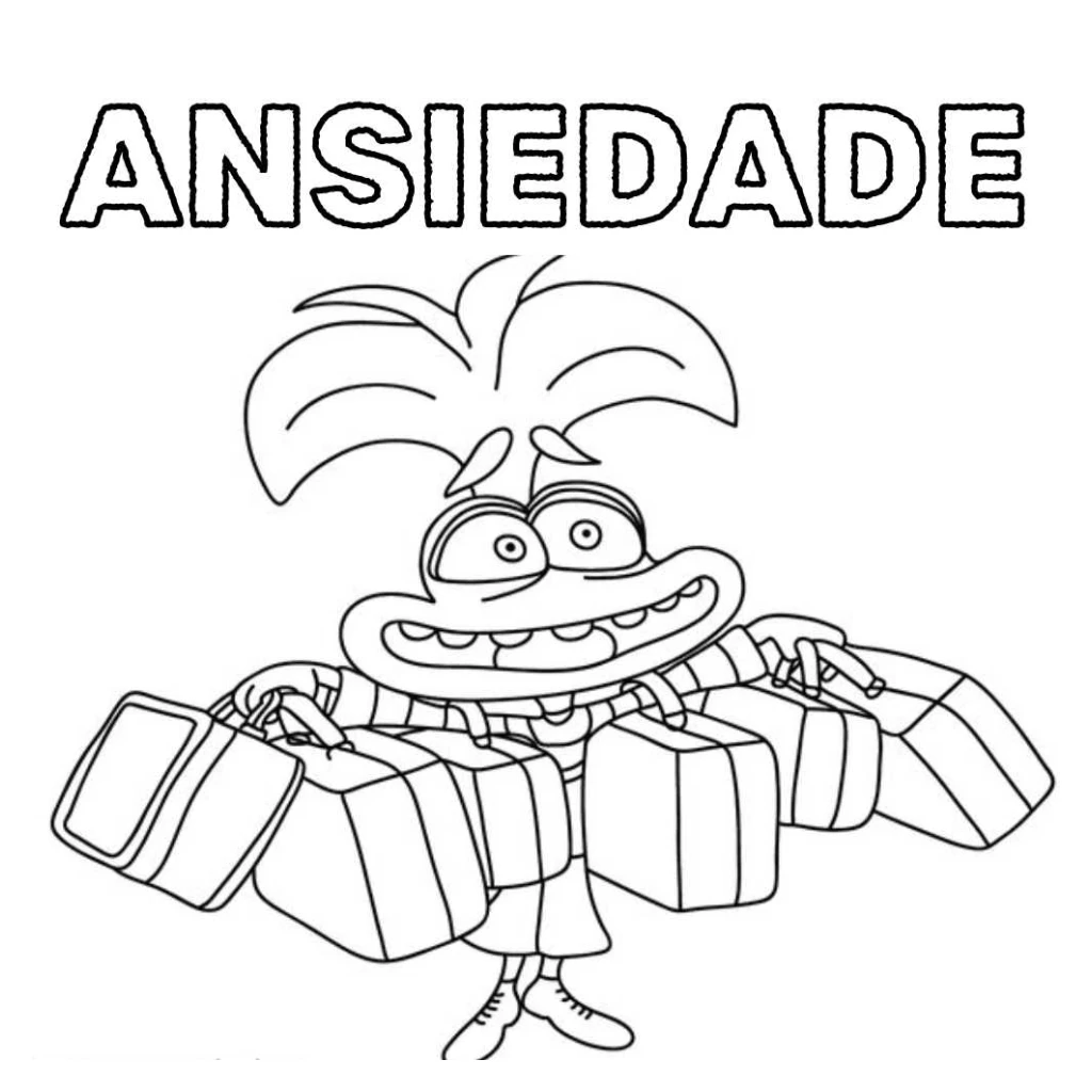 Dibujo de Personaje Ansiedad de Intensamente para colorear e imprimir gratis
