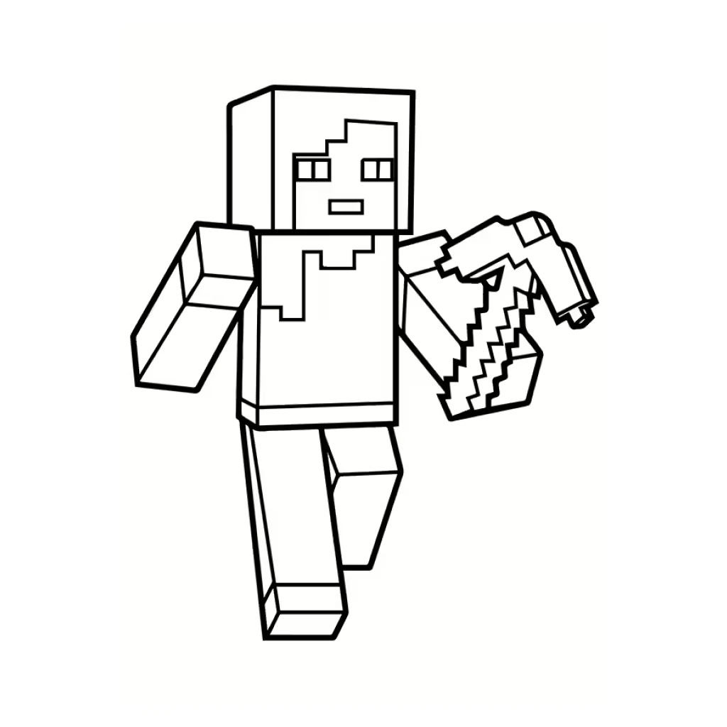 Desenho de Personagem De Minecraft para colorir e imprimir grátis