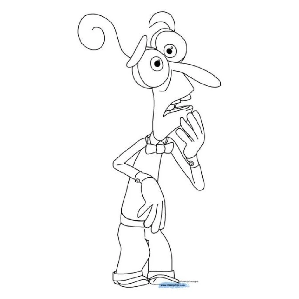 Dibujo de Personaje Miedo de Intensamente para colorear e imprimir gratis
