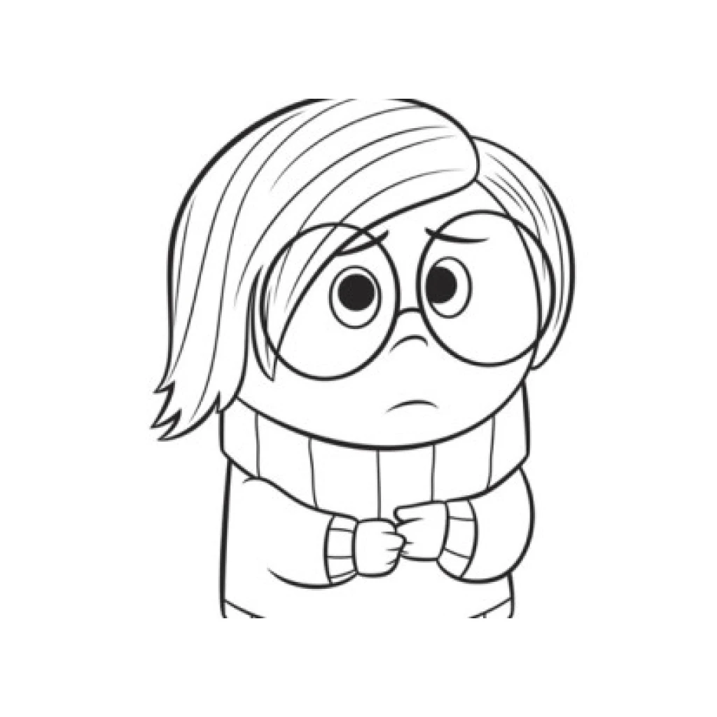 Dibujo de Personaje Tristeza de Intensamente para colorear e imprimir gratis