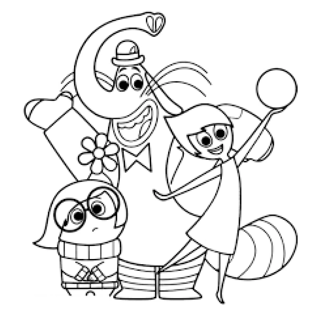 Characters Joy Sadness coloring page to print for free