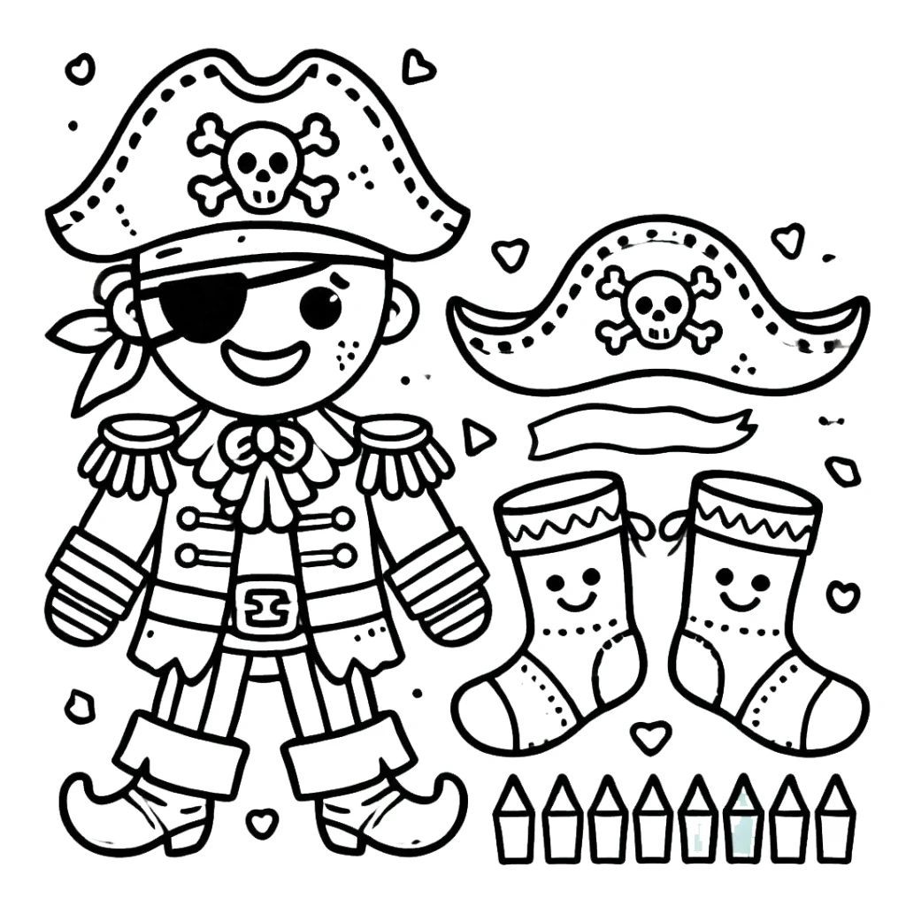 Desenho de Pirata Divertido para colorir e imprimir grátis