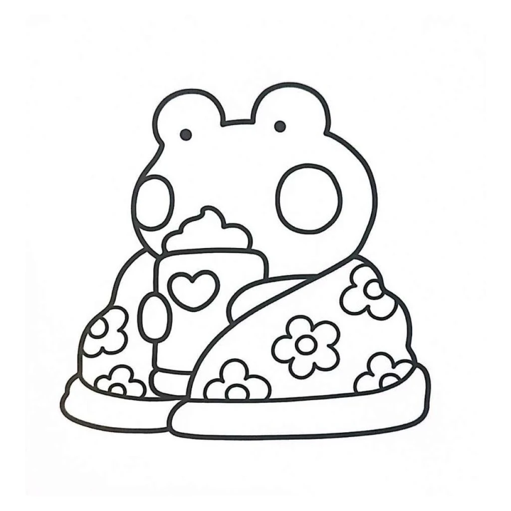 Cozy Frog coloring page to print for free