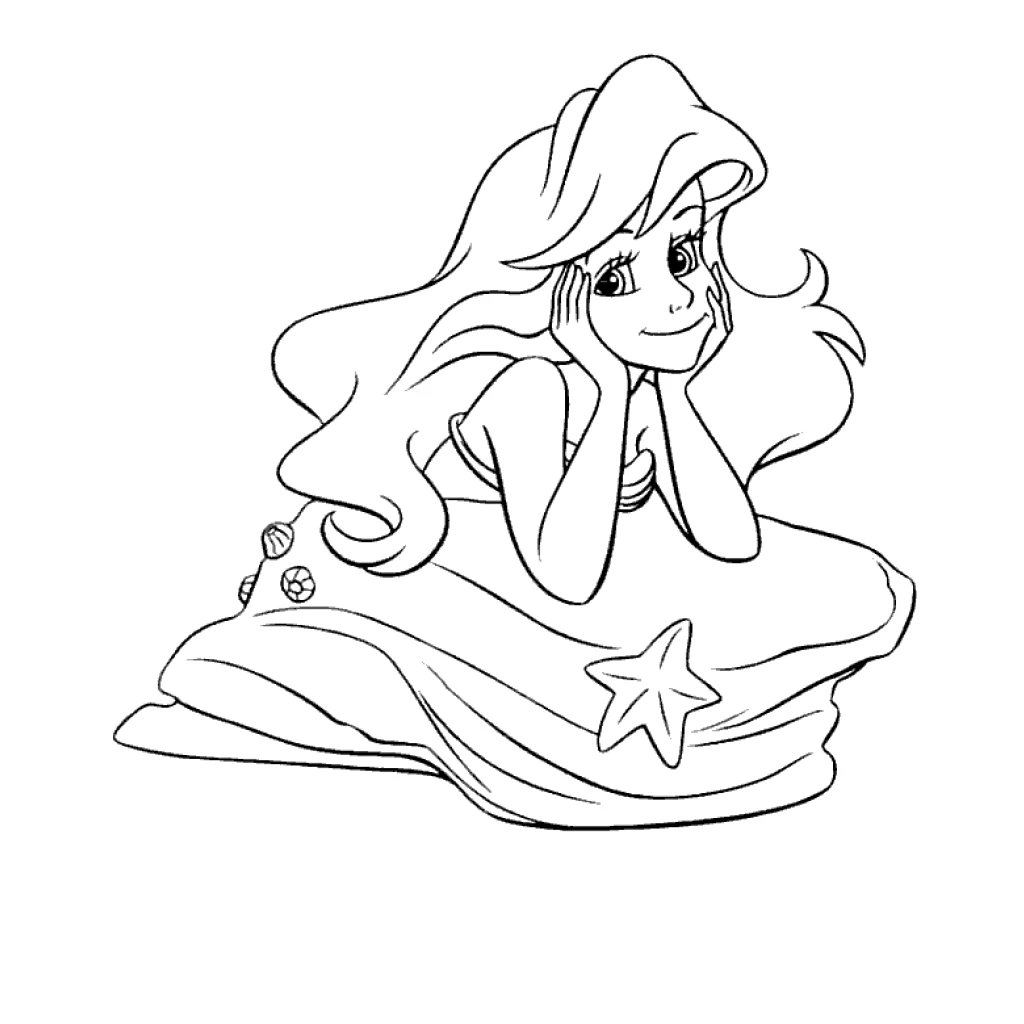 Enchanting Mermaid coloring page to print for free