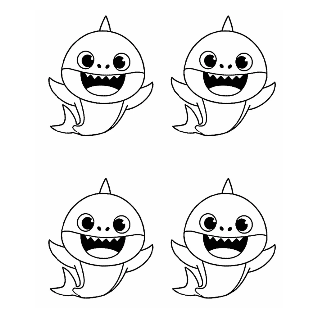 Desenho de Tubarão Baby Shark para colorir e imprimir grátis