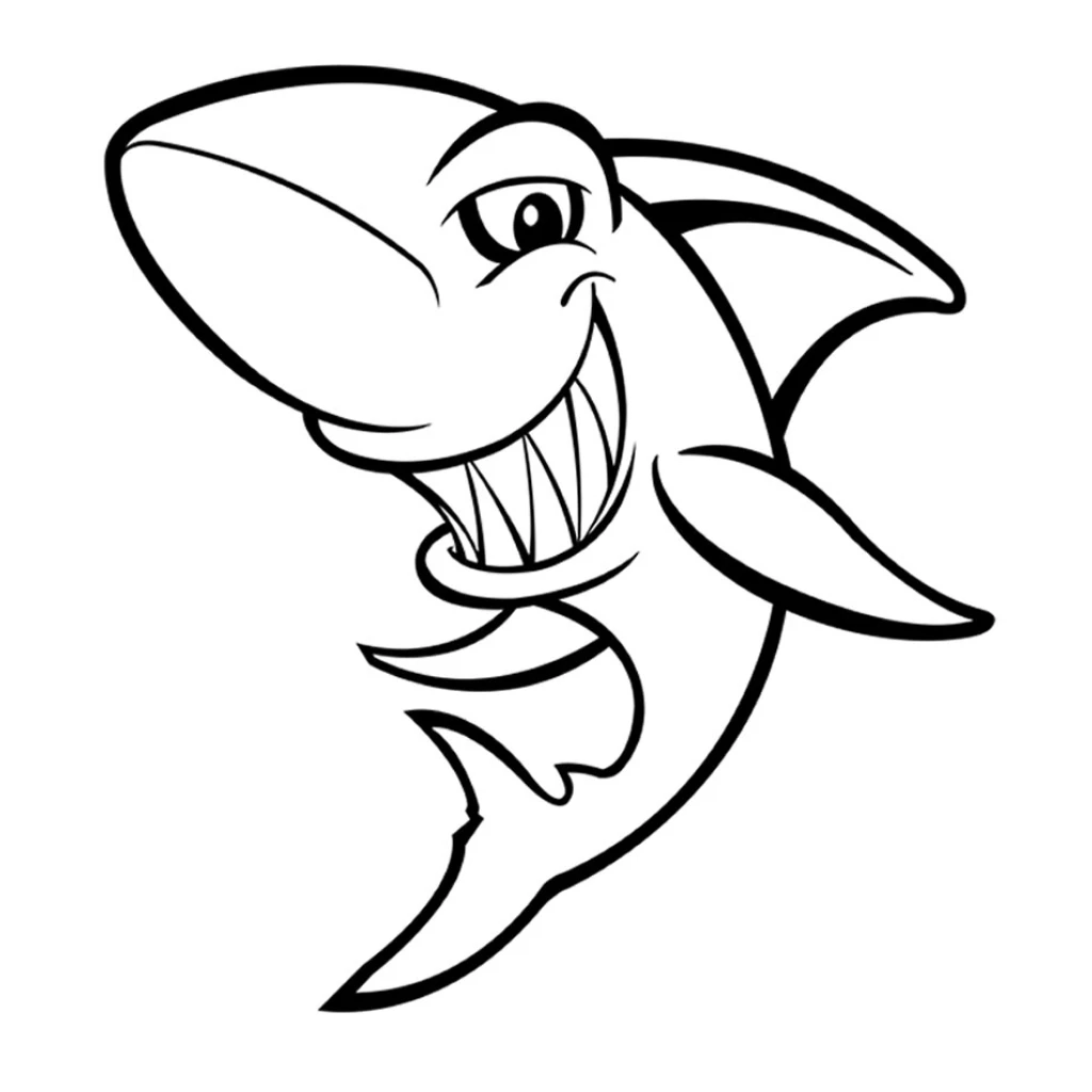 Fun Shark coloring page to print for free