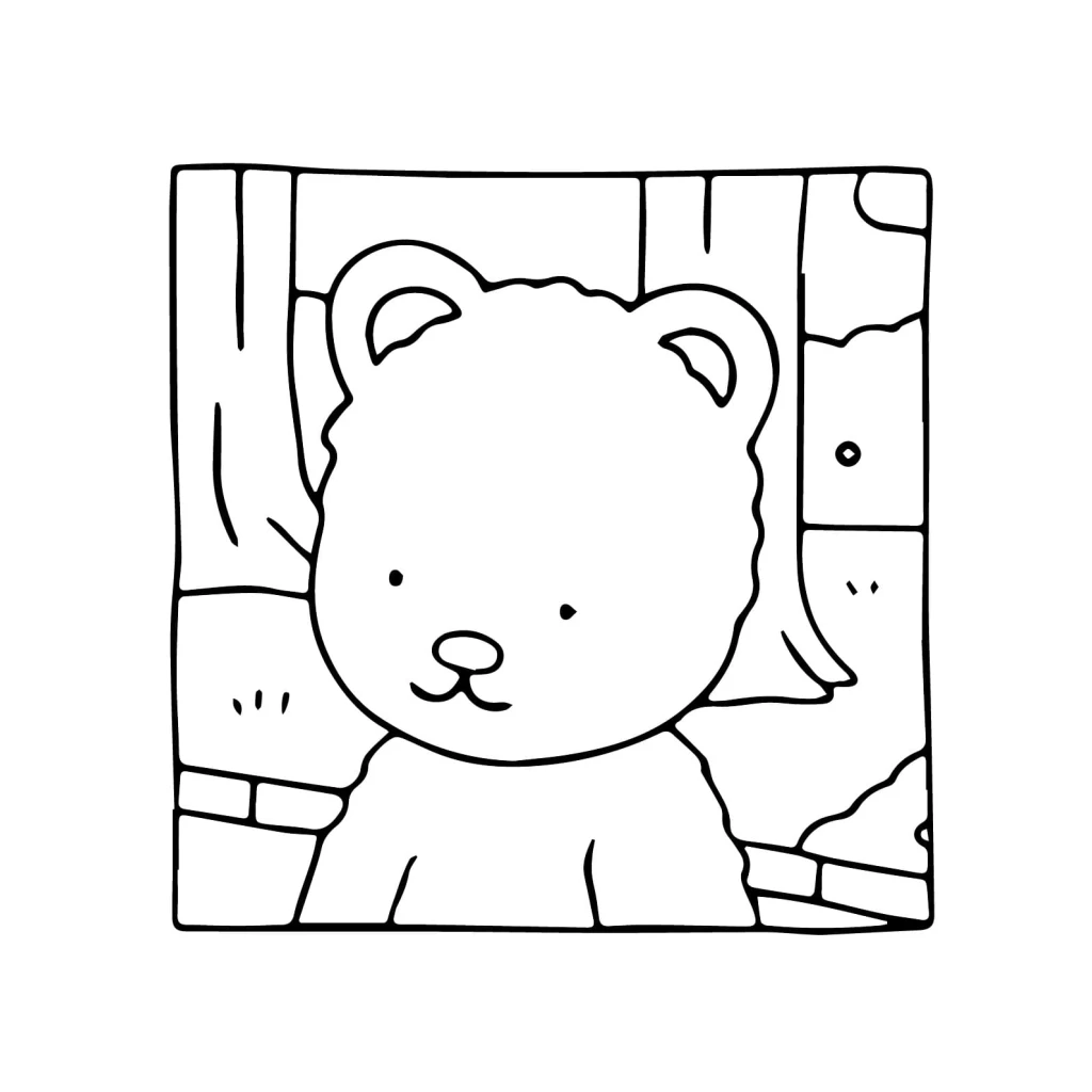 Bear In The Forest coloring page to print for free