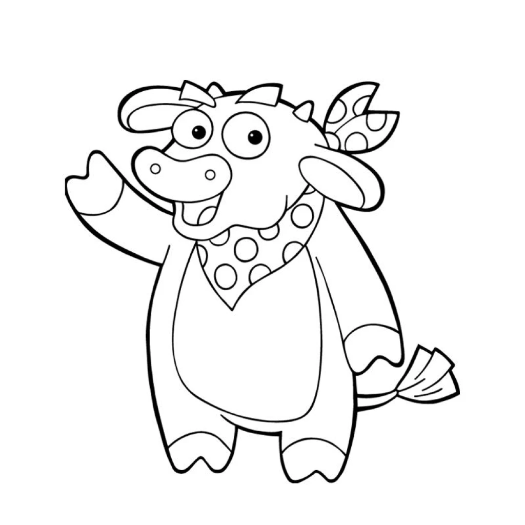 Dibujo de Una Vaca Divertida para colorear e imprimir gratis