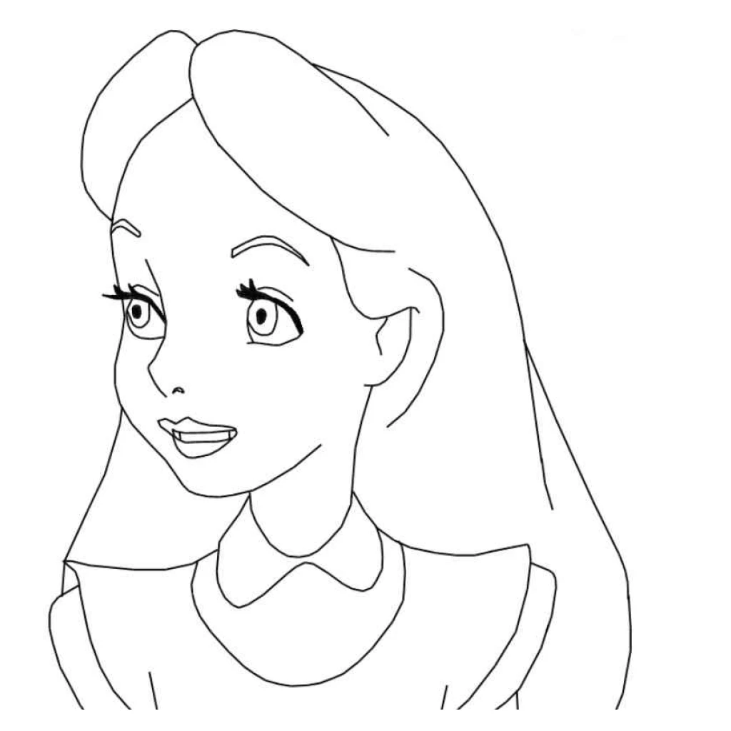 Desenho de Alice No País Das Maravilhas para colorir e imprimir grátis