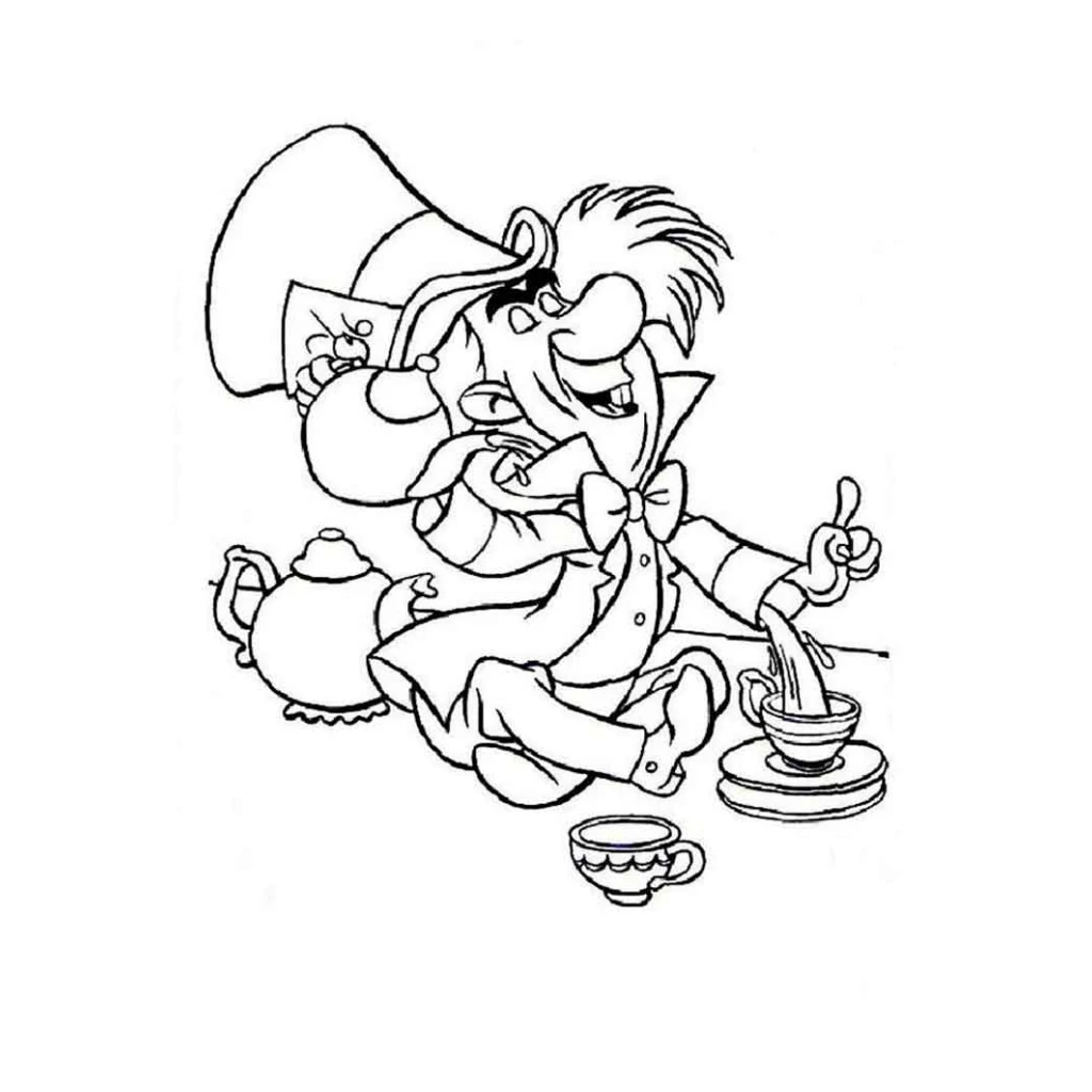 Desenho de Chapeleiro Maluco para colorir e imprimir grátis