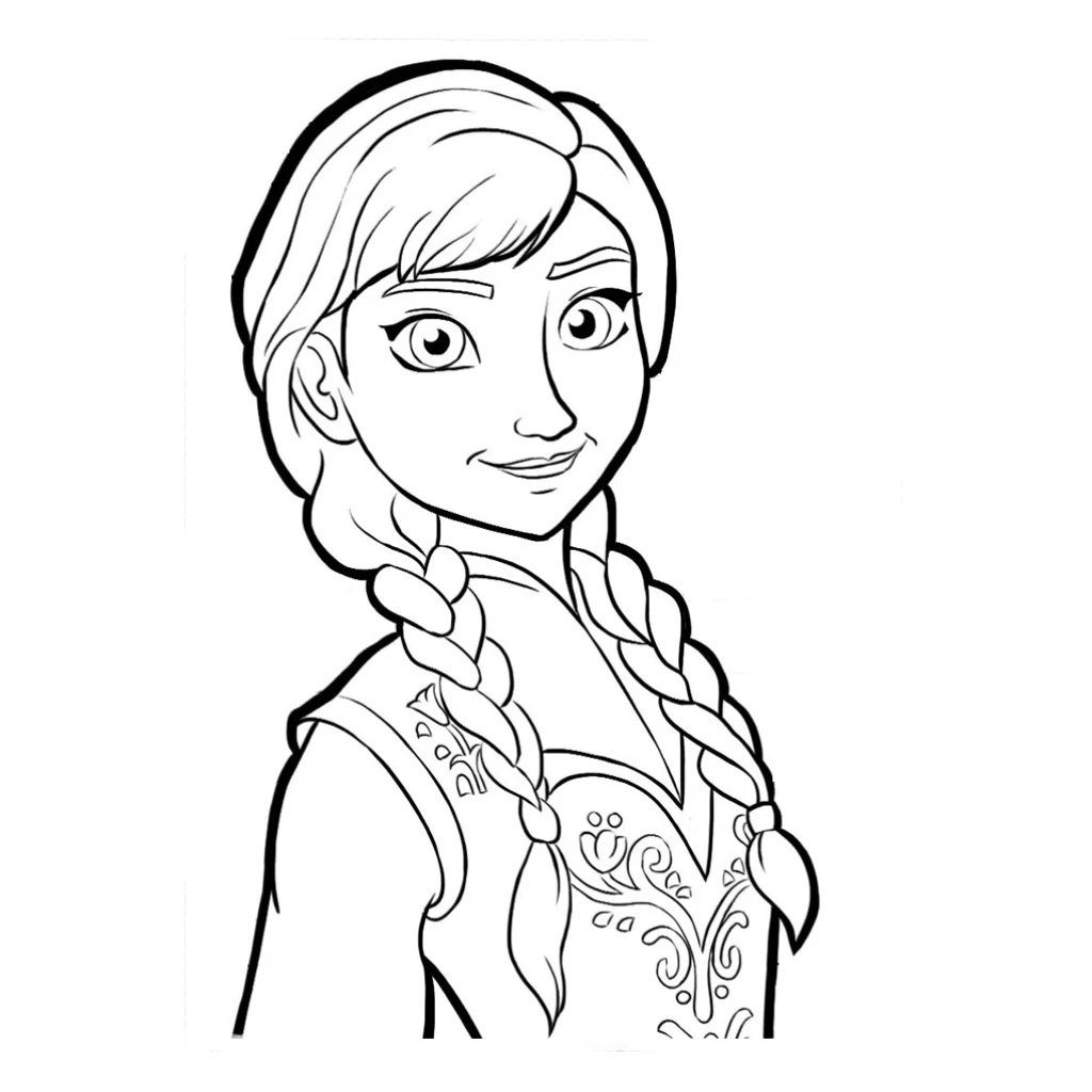 Desenho de Ana de Frozen para colorir e imprimir grátis
