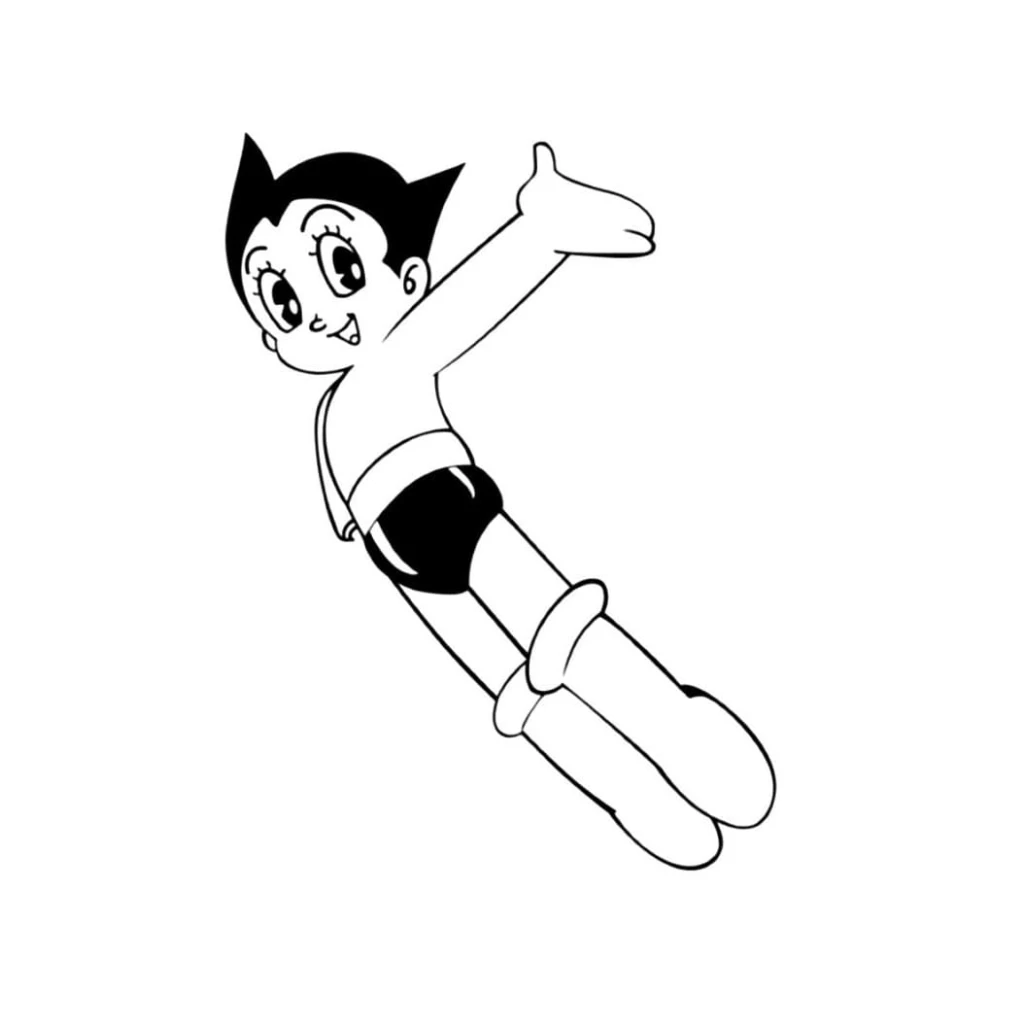 Desenho de Astro Boy Feliz para colorir e imprimir grátis