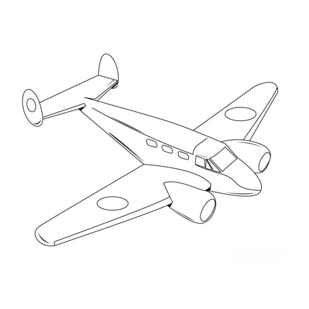 Desenho de Avião para colorir e imprimir grátis