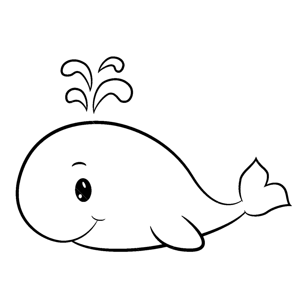 Dibujo de Ballena Feliz para colorear e imprimir gratis