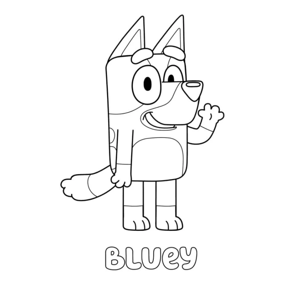 Bluey coloring page to print for free