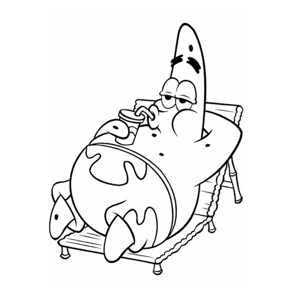 Patrick Relaxing coloring page to print for free